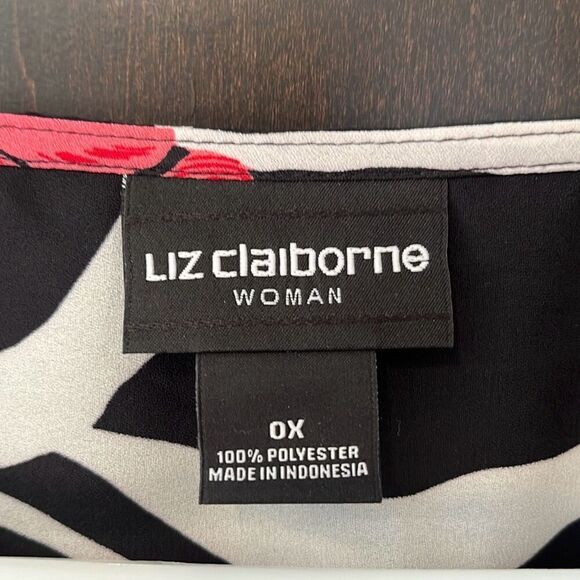 Liz Claiborne Floral Print Top Blouse 0X 14W - Picture 2 of 5